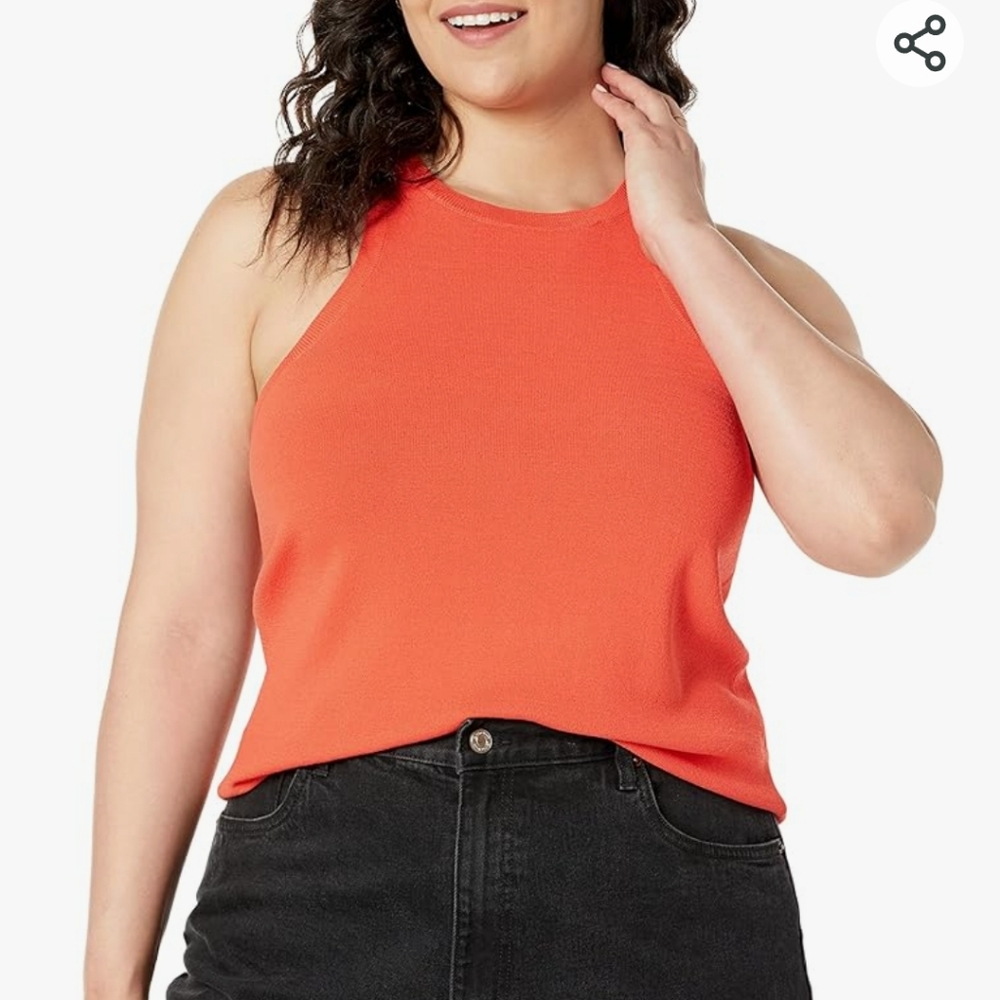 NWT, sweater tank by The Drop, red fire orange, Size 2X